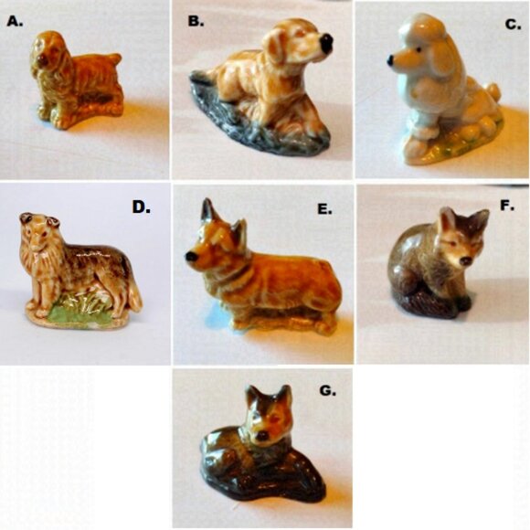 Vintage Wade Whimsies Collectibles Lot of 8 Dog Figurines - Picture 1 of 8